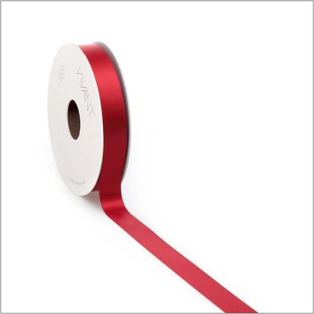 Satijn lint - warm rood - 10 mm x 25 meter