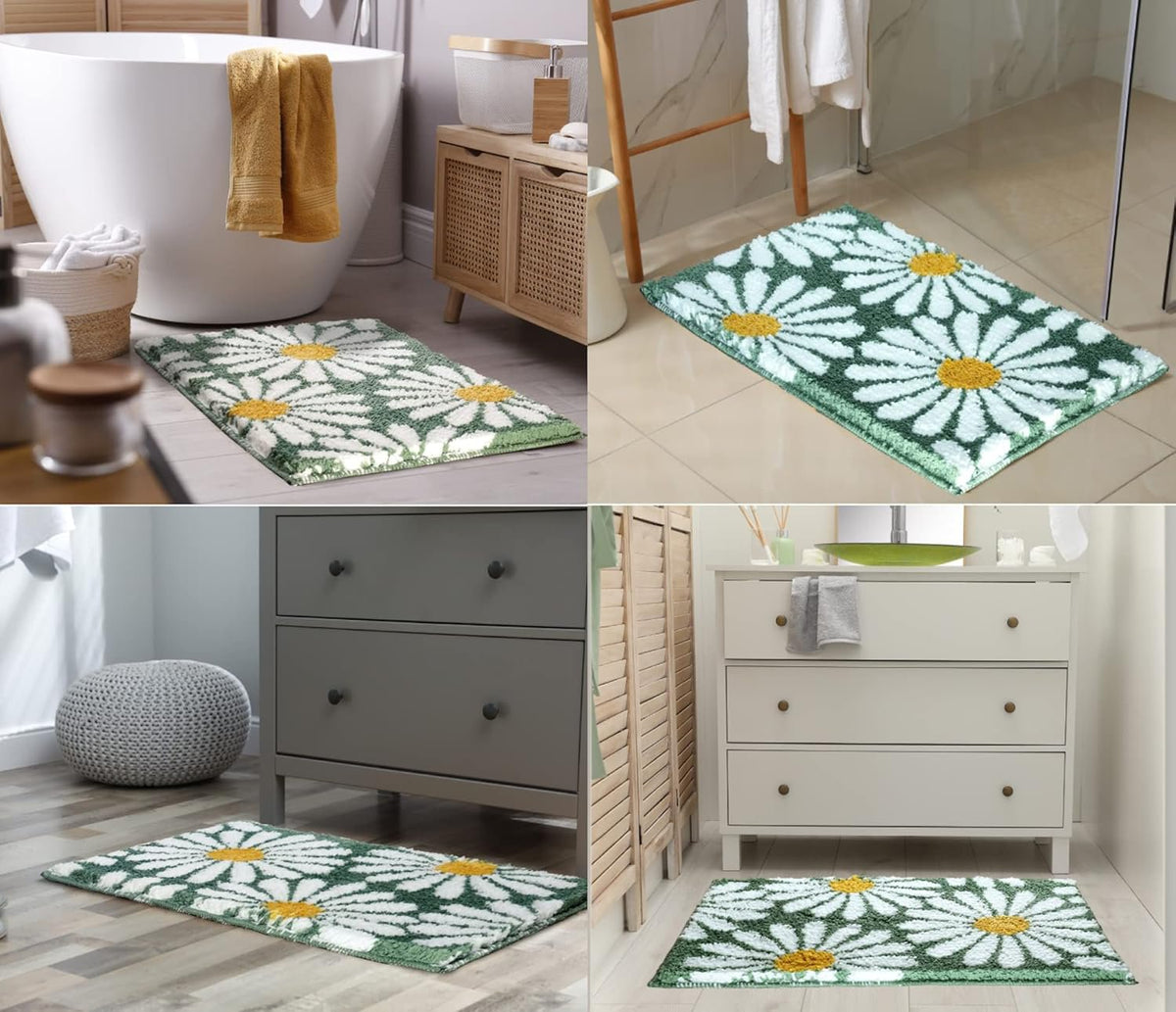 Bloem superzachte microvezel 2000 GSM-badmat (40x60 cm) 1 stuk | Superabsorberend antislip badkamertapijt