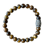 Herenarmband Tijgeroog 8 mm met Vlecht kraal
