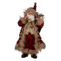 Kerstdecoratie Beeld Kerstman 16x12x31 cm Rood Textiel
