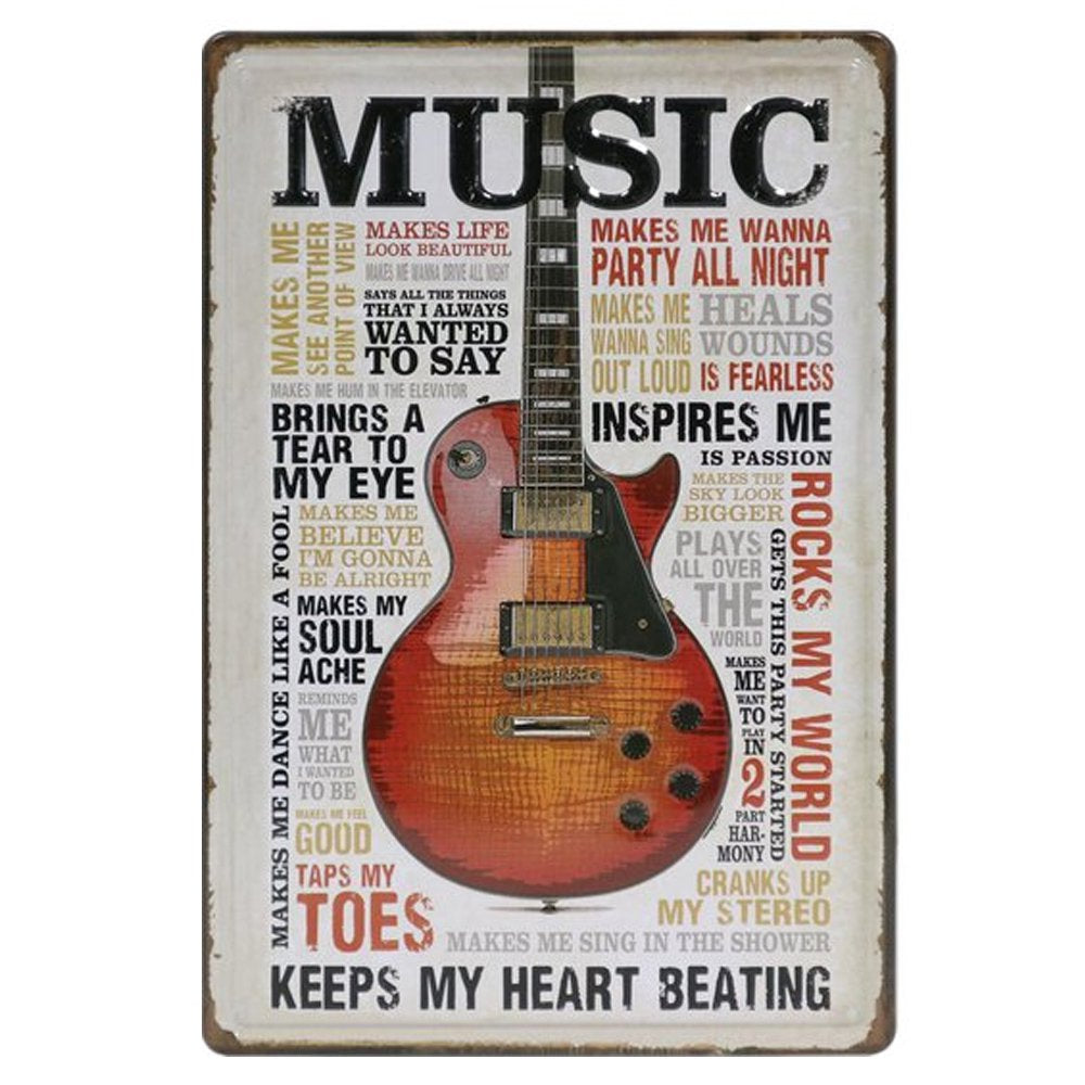 Muziek Retro Wandbord 30x20