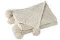 J -Line Plaid Pompon - Polyester - Beige/menthe - 170 x 130 cm