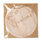 Houten bord "Welkom" Ø 20 cm 3 x 1 st