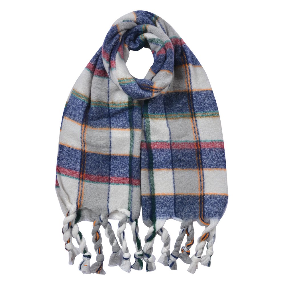 Wintersjaal Dames 50x200 cm Blauw Synthetisch