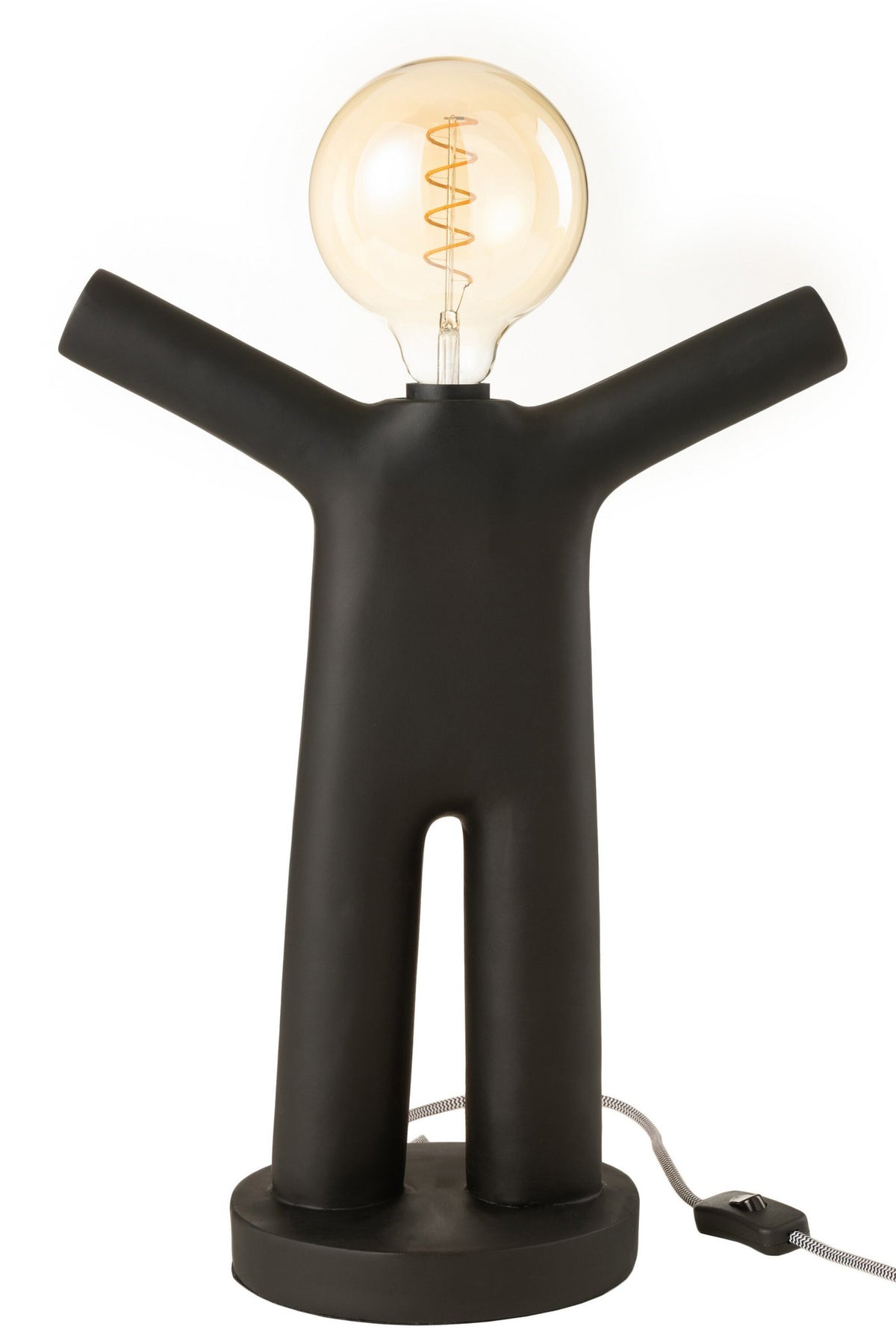 J-Line lamp P'tit Maurice - polyresin - zwart