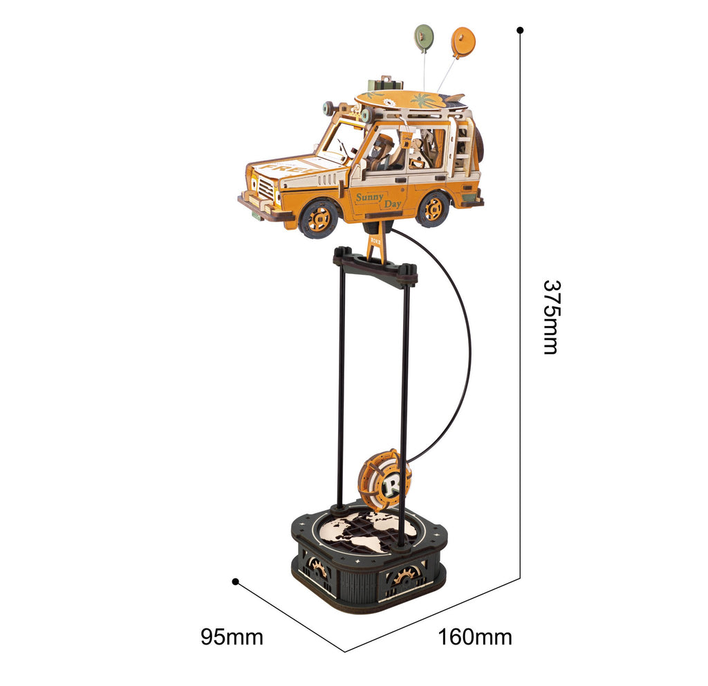 Robotime, 3D Houten Puzzel, Road Tripper, DIY Pendulum, MCD03, 16,9,5x37,5cm