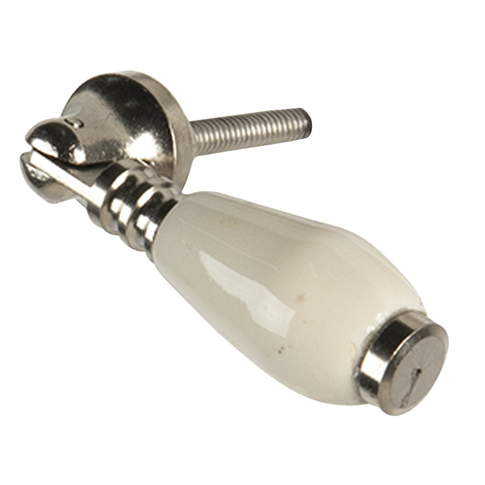 Deurknop 2x6 cm Beige Keramiek Meubelknop