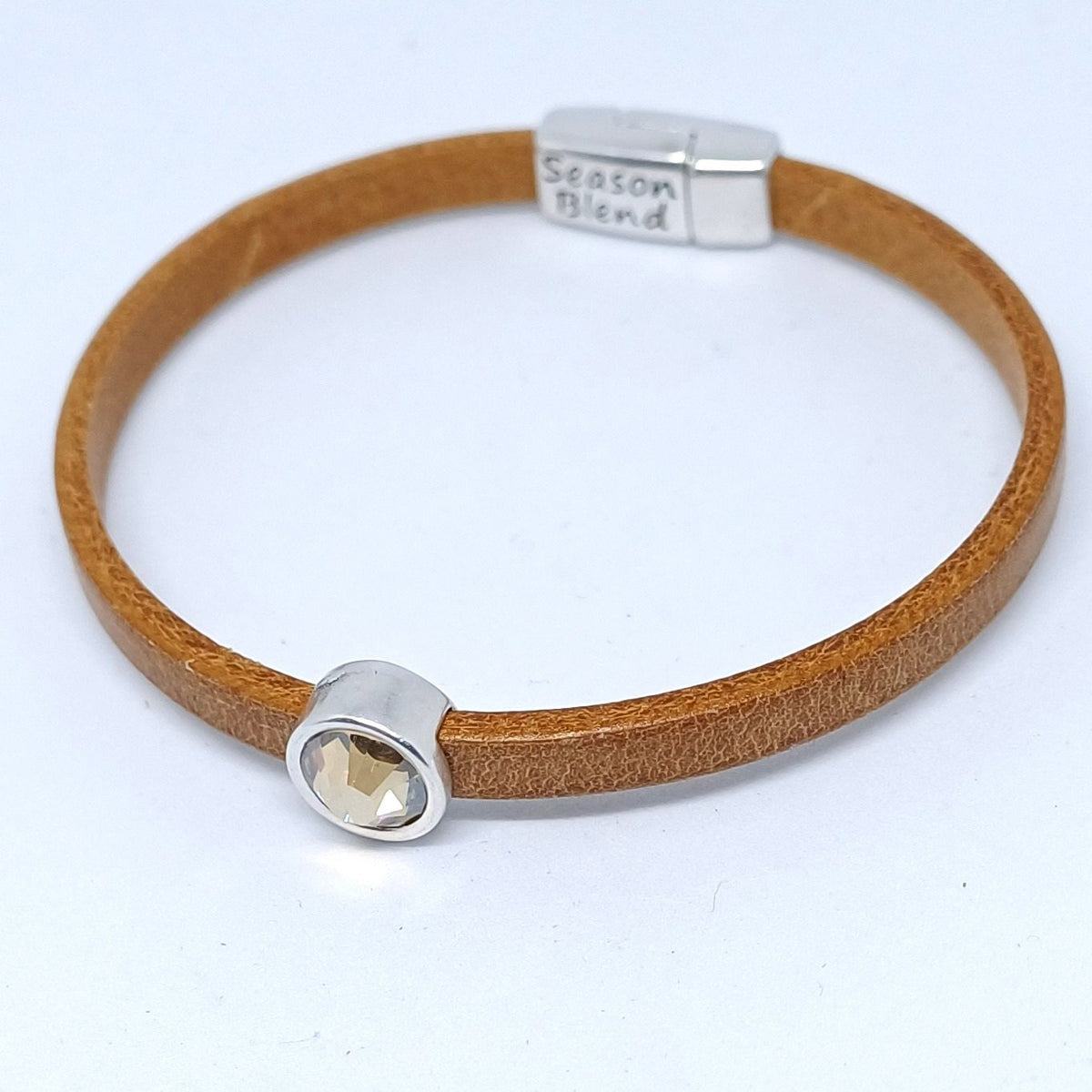 Timeless leren armband antiek verzilverd bruintinten