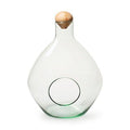 Eco vaas met gat+hout 'tear' h32 d26 cm