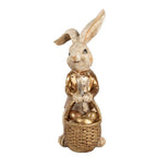 Decoratie Beeld Konijn 51 cm Beige Goudkleurig Kunststof