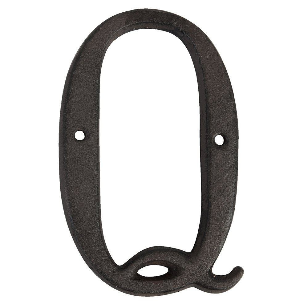 Ijzeren Letter Q 13 cm Bruin IJzer Decoratie Letters