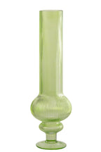 J-Line vaas Ada Geribbeld - glas - groen - L