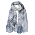 Sjaal Dames Print 50x160 cm Grijs Synthetisch Bloemen