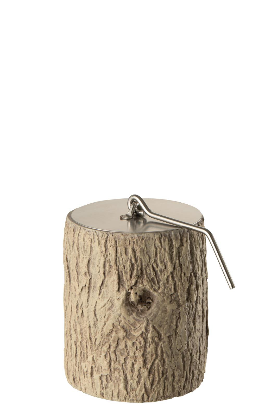 J-Line vuurschaal Trunk Rond - cement - bruin