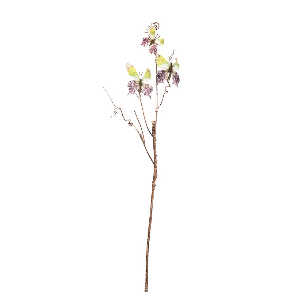 Decoratie Tak 85 cm Groen Metaal Vlinders