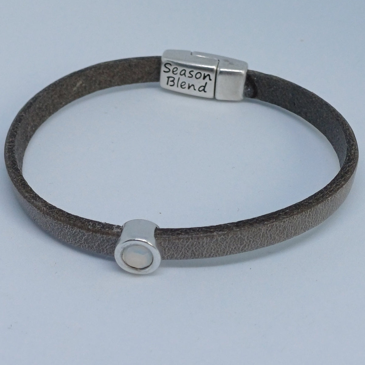 Shorty leren armband antiek verzilverd