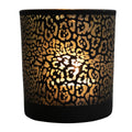 Theelichthouder jaguar print mat zwart large 18cm