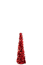 J-Line decoratie boom Sprankelend - polystyreen - rood - medium