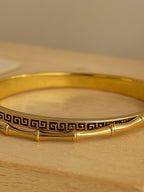 Armband | Vergulde armband Legering Accent Slip | Zwart