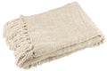 J-Line deken Chenille - polyester - grijs