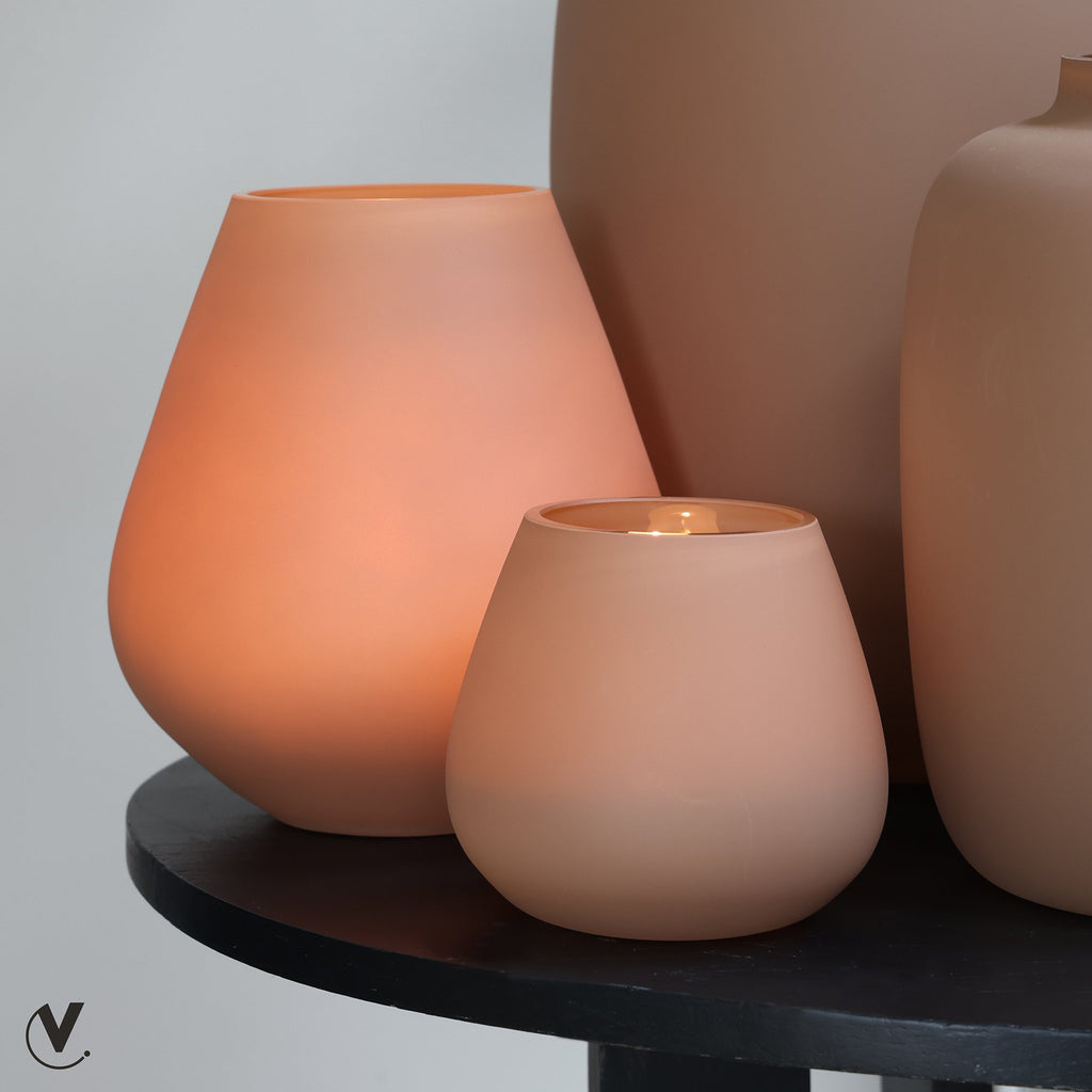 Waxinelichthouder - Tasman XS matte sand (set van 2 stuks)