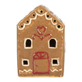 Gingerbread house met LED 7x6x9 cm Bruin Keramiek