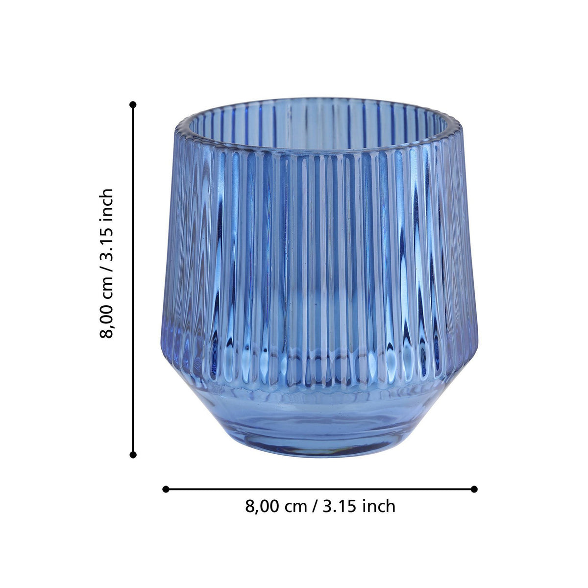 Windlicht Bezamby Blauw 14x14cm