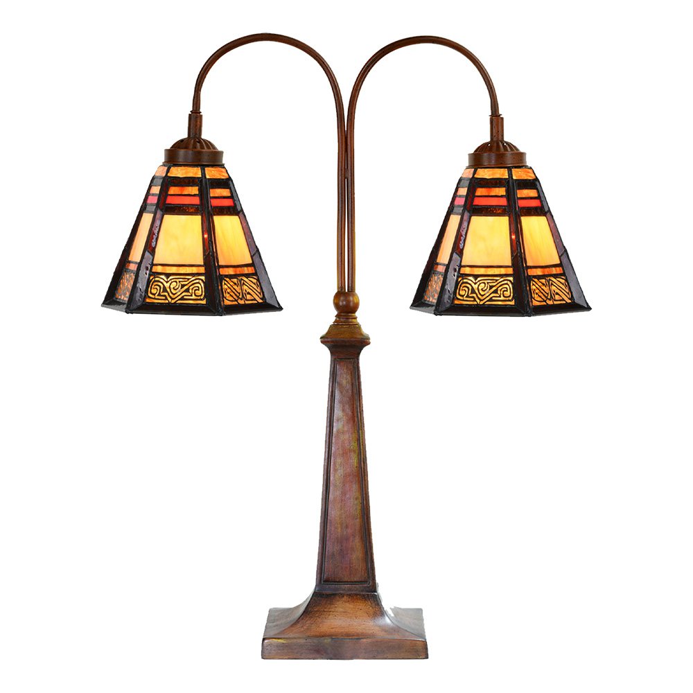 Tiffany Tafellamp 48x19x64 cm Bruin Glas