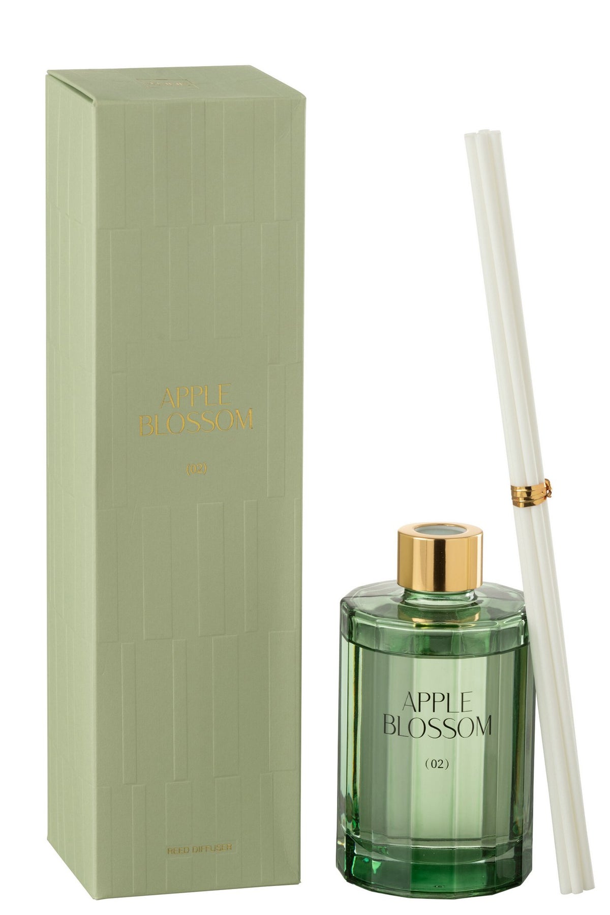 J-Line geurstokjes Apple Blossom - glas - groen