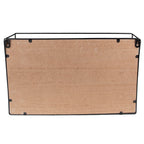Wandrek 46x10x28 cm Zwart Bruin MDF Wereldkaart Wandplank