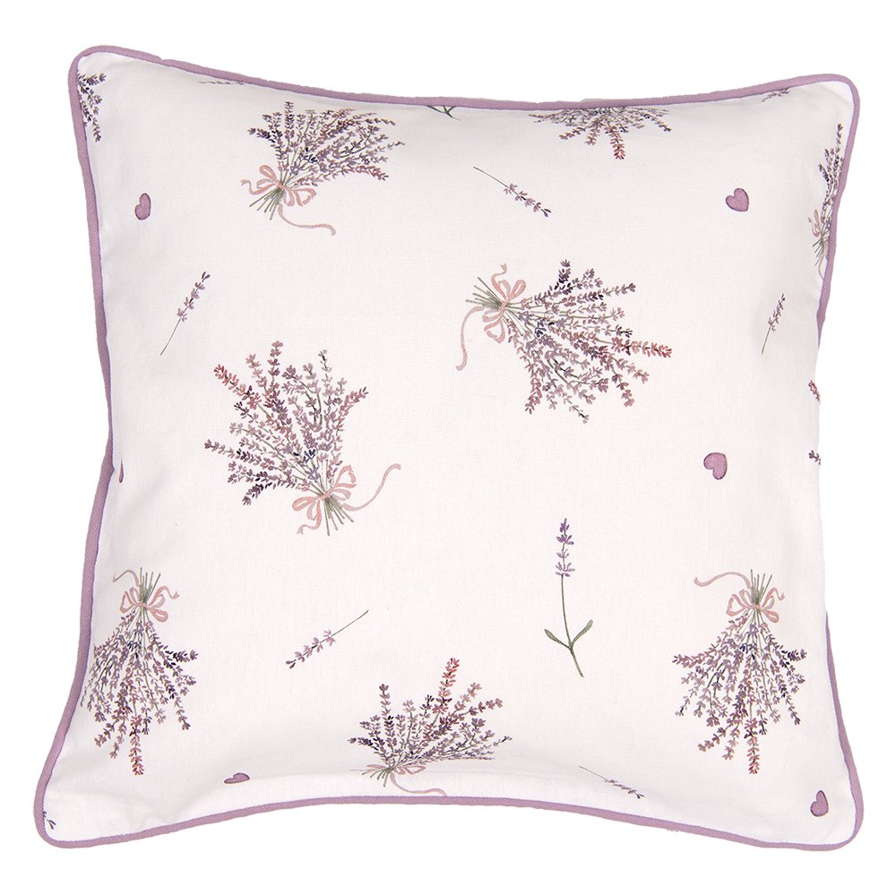 Kussenhoes 40x40 cm Paars Wit Katoen Lavendel Sierkussenhoes