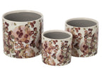J-Line Bloempot - keramiek - donkerrood/wit - large