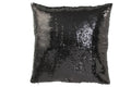 J-Line Kussen Omkeerbaar Sequin Zwart/Zilver