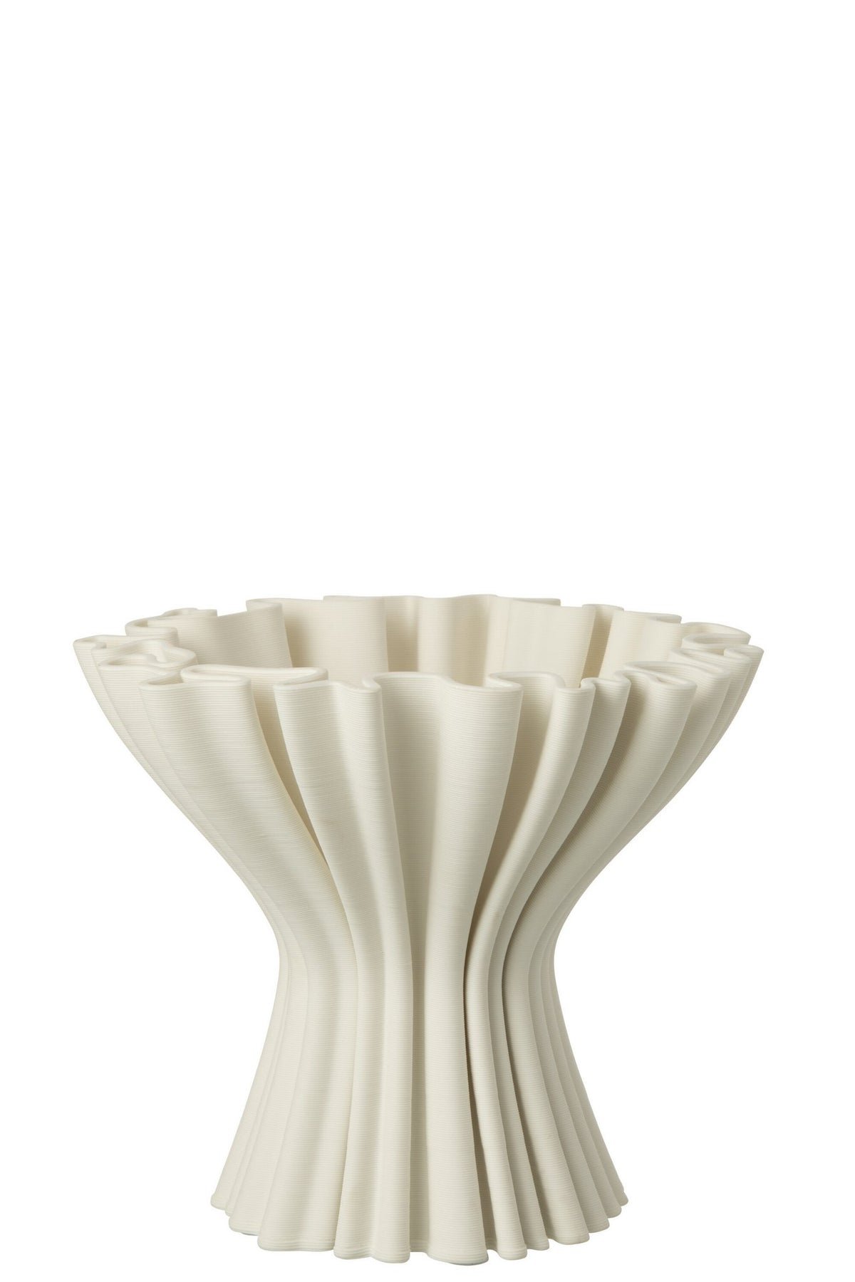 J-Line vaas 3D Print Onregelmatig Breed - porselein - wit
