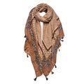 Sjaal Dames Print 90x180 cm Bruin Synthetisch Shawl Dames