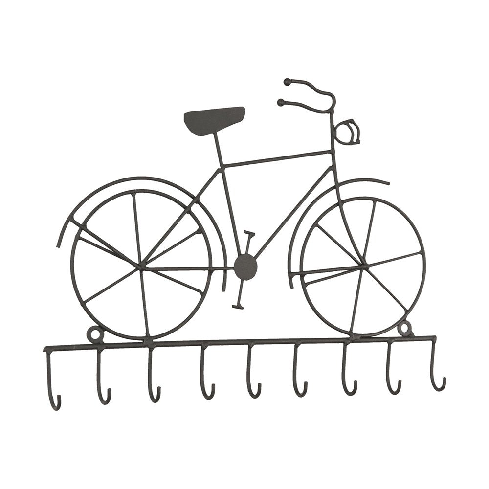 Sleutelrekje 32x23 cm Zwart IJzer Fiets Wandhaak