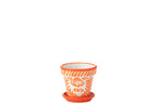 J-Line bloempot Granada - keramiek - oranje - small - Ø 21 cm
