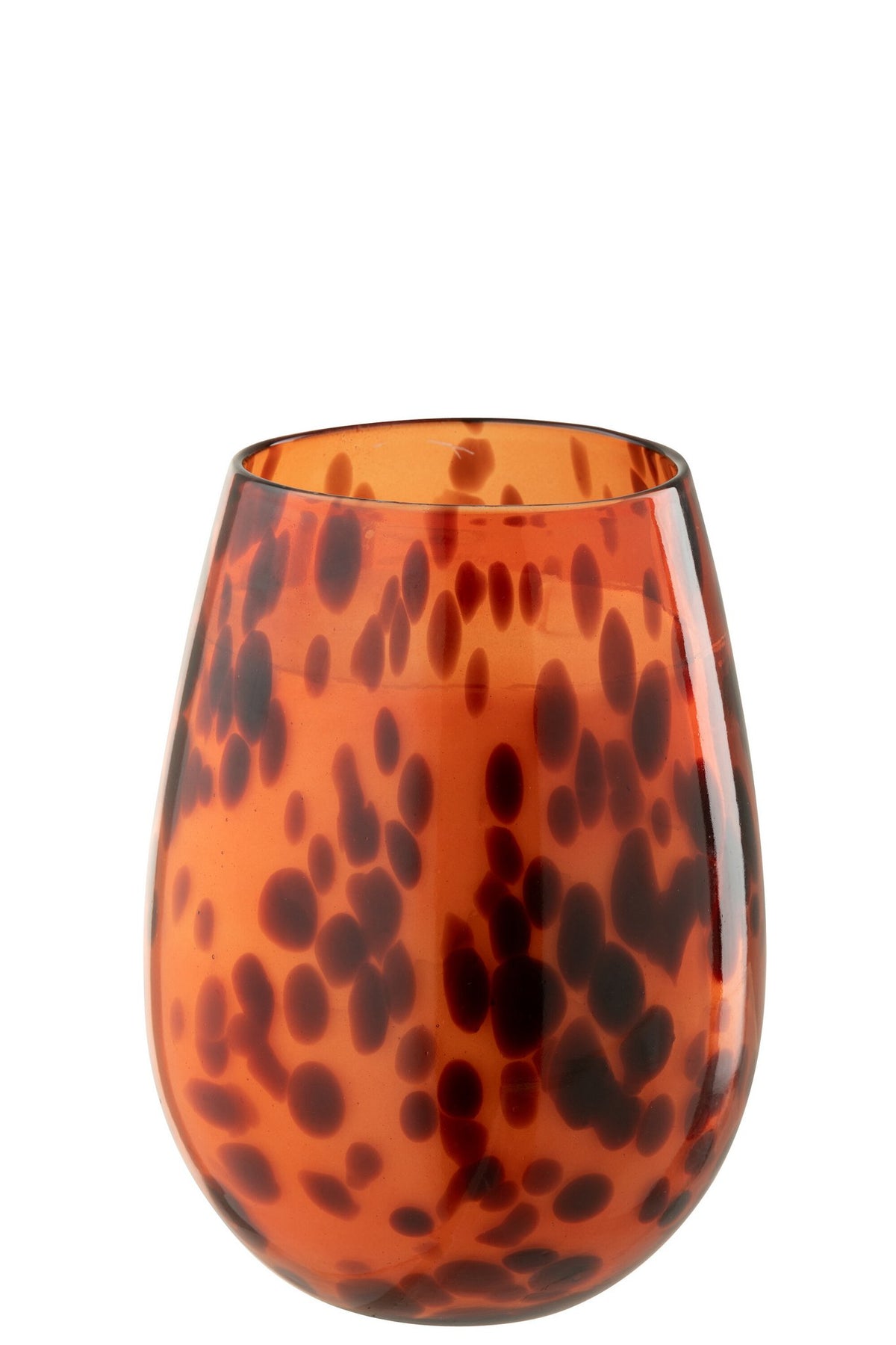 J-Line kaars Mia - glas - oranje/zwart - M - 120U