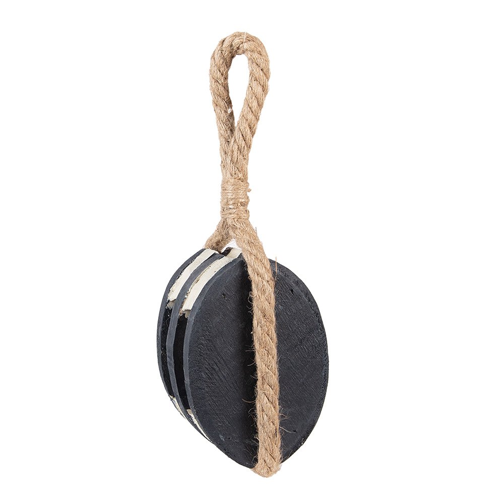 Decoratie Katrol 14x12x21/35 cm Zwart Hout
