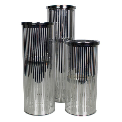 *windlicht cilinder zilver streep medium 30cm*