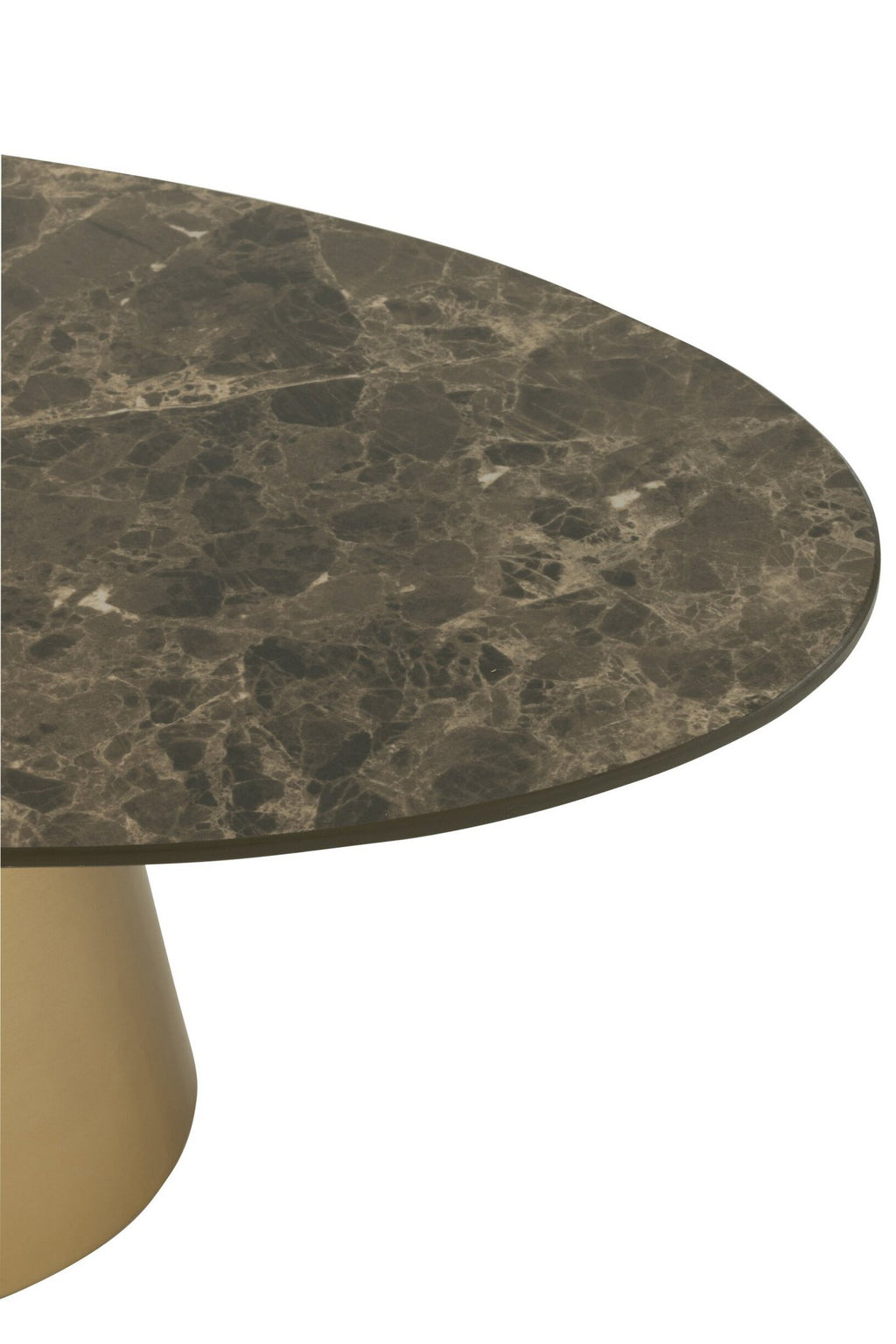J-Line bijzettafel Marble Effect - ijzer - brons/taupe - set van 2