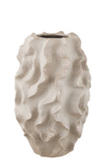 J-Line vaas Abstract Golven - klei - beige - large - 48 cm hoog