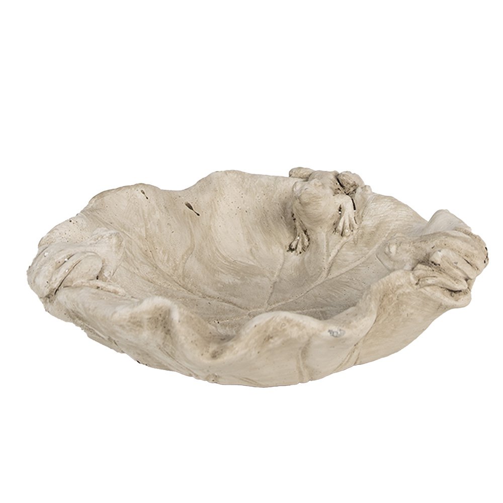 Vogelvoederbak Kikker Ø 22x6 cm Beige Steen Vogelbad