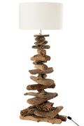 J-Line vloerlamp - hout - naturel/beige - medium
