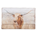Schilderij 71x3x46 cm Beige Hout Koe Muurdecoratie
