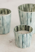 J-Line geurkaars Noa - Seaside Bliss - glas - lichtblauw - small - 45U