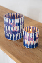 J-Line kaarshouder - glas - blauw/wit - M