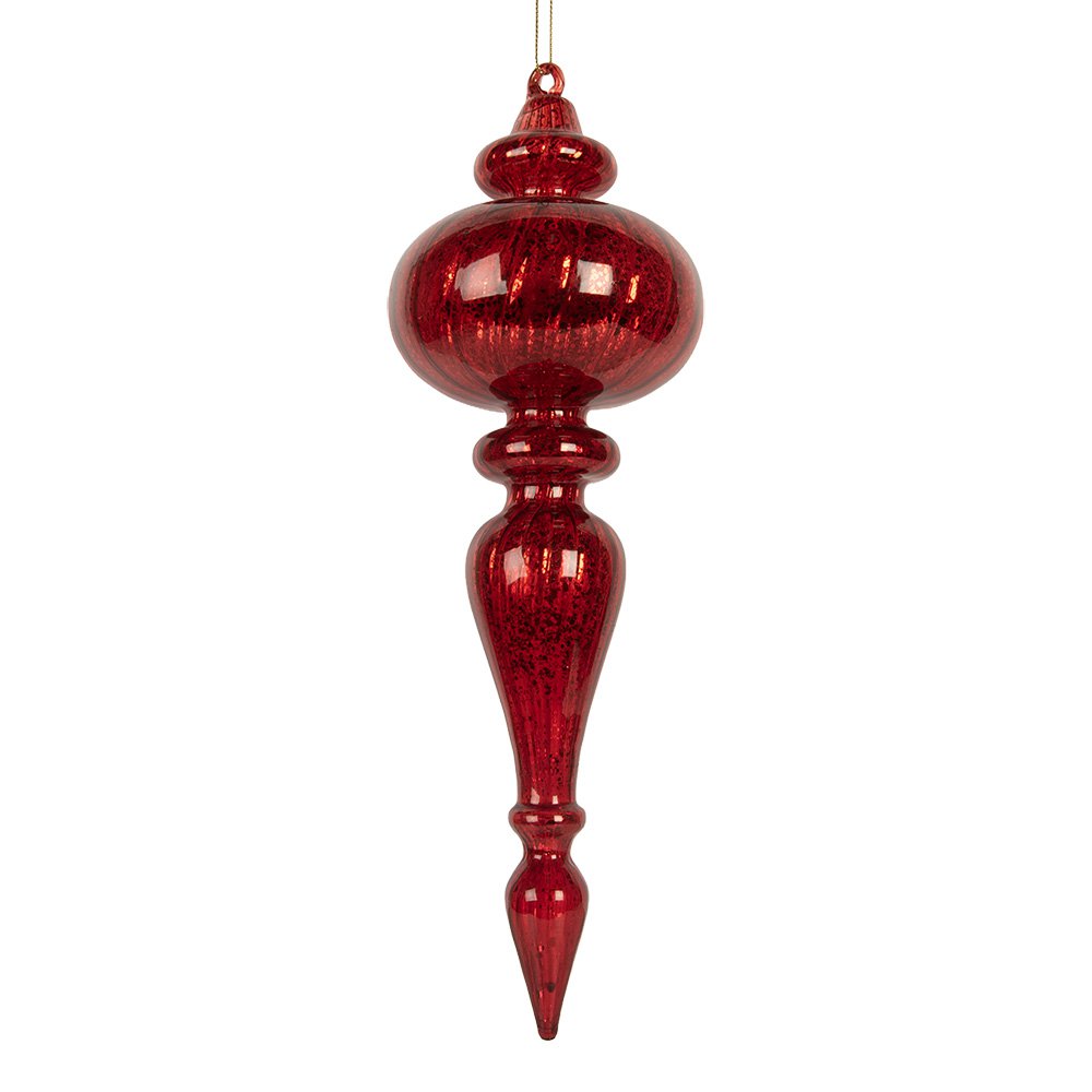 Kerstbal Ø 9x28 cm Rood Glas