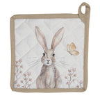 Pannenlap 20x20 cm Wit Bruin Katoen Konijn Afgiet Pannenlap
