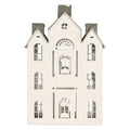 Decoratie Beeld Huis 25x15x47 cm Wit Metaal